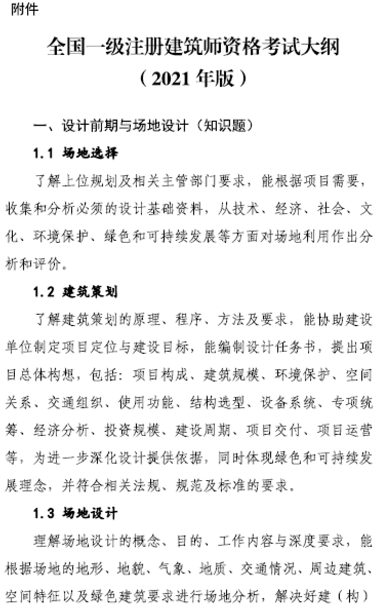 大事件！9門(mén)變6門(mén)！一級(jí)注冊(cè)建筑師考試大綱（21版）發(fā)布，2023年執(zhí)行！